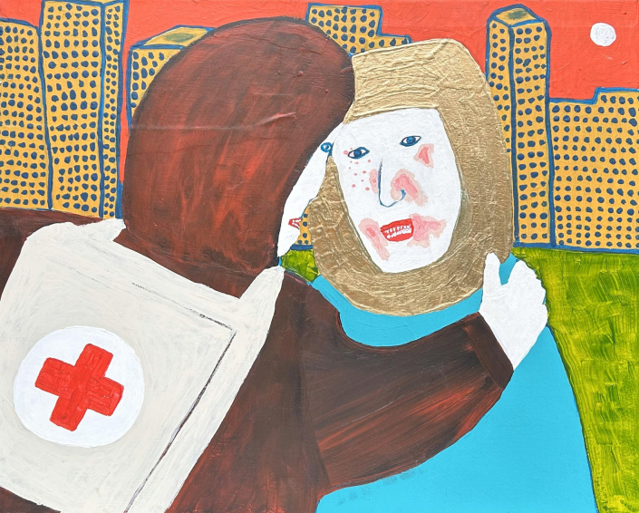 you're going to be alright - paint mixed media on canvas 40x50cm