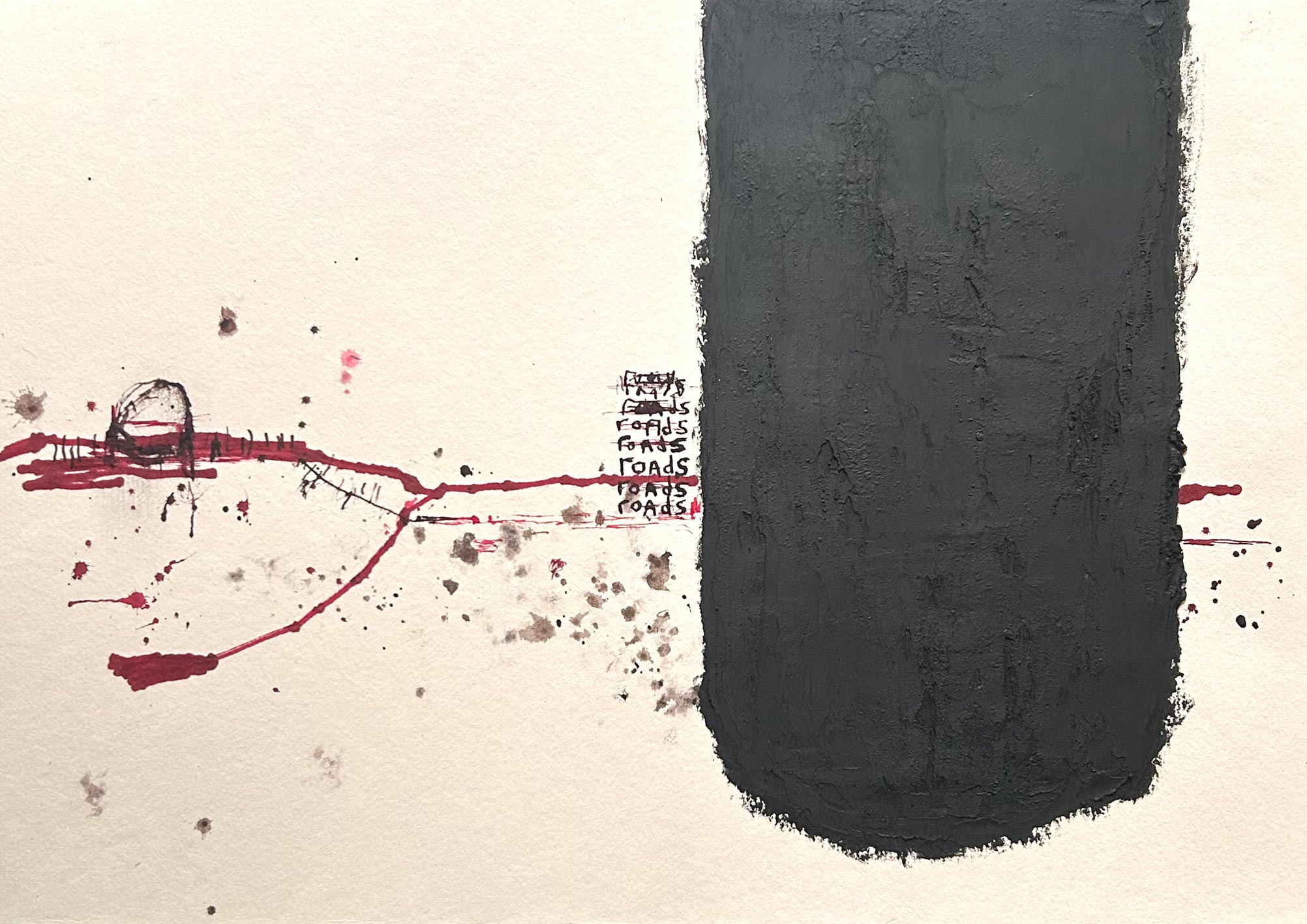 roads - oil stick ink on paper 25x35cm