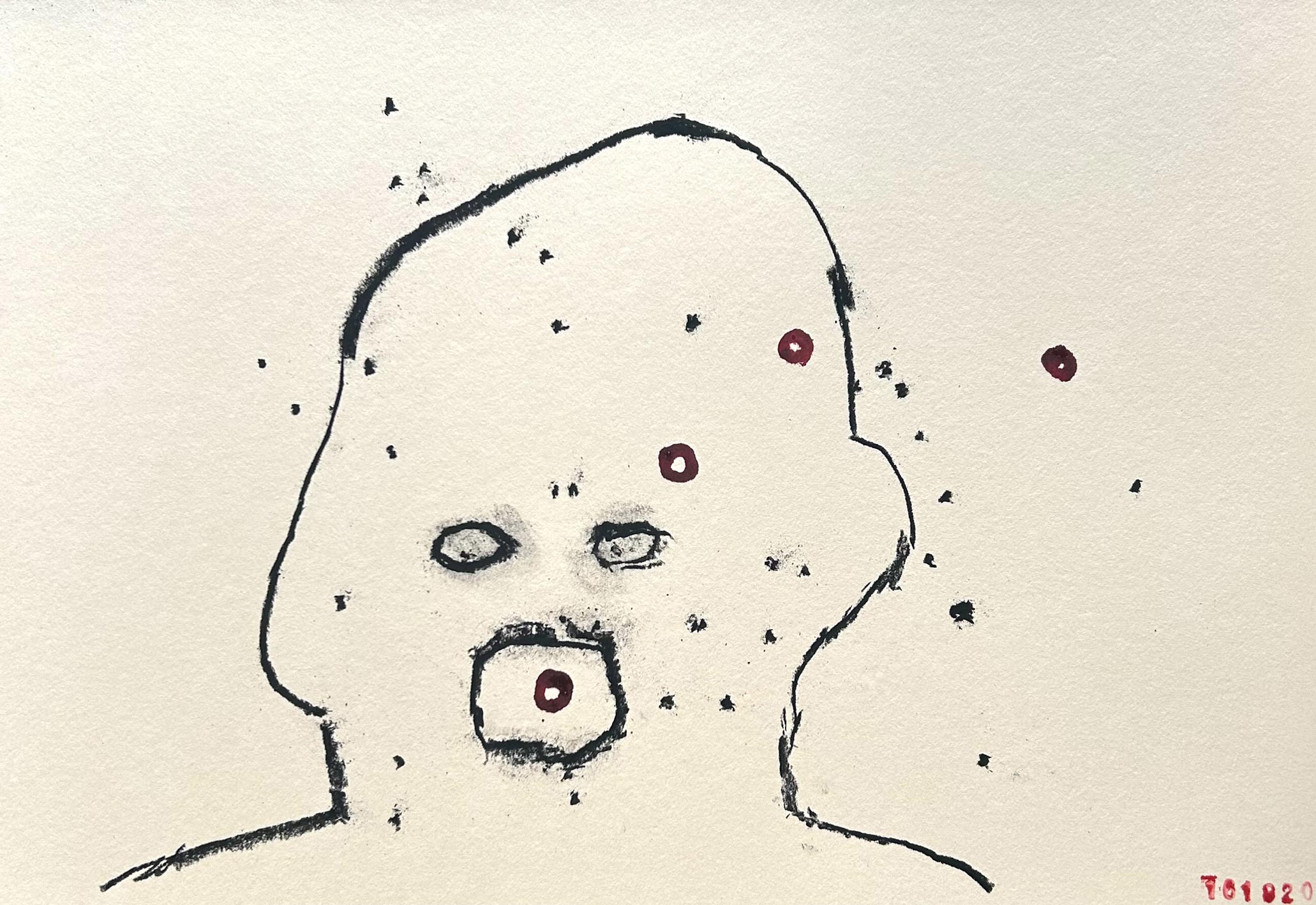 meditation is nothing - charcoal ink on paper 25x35cm