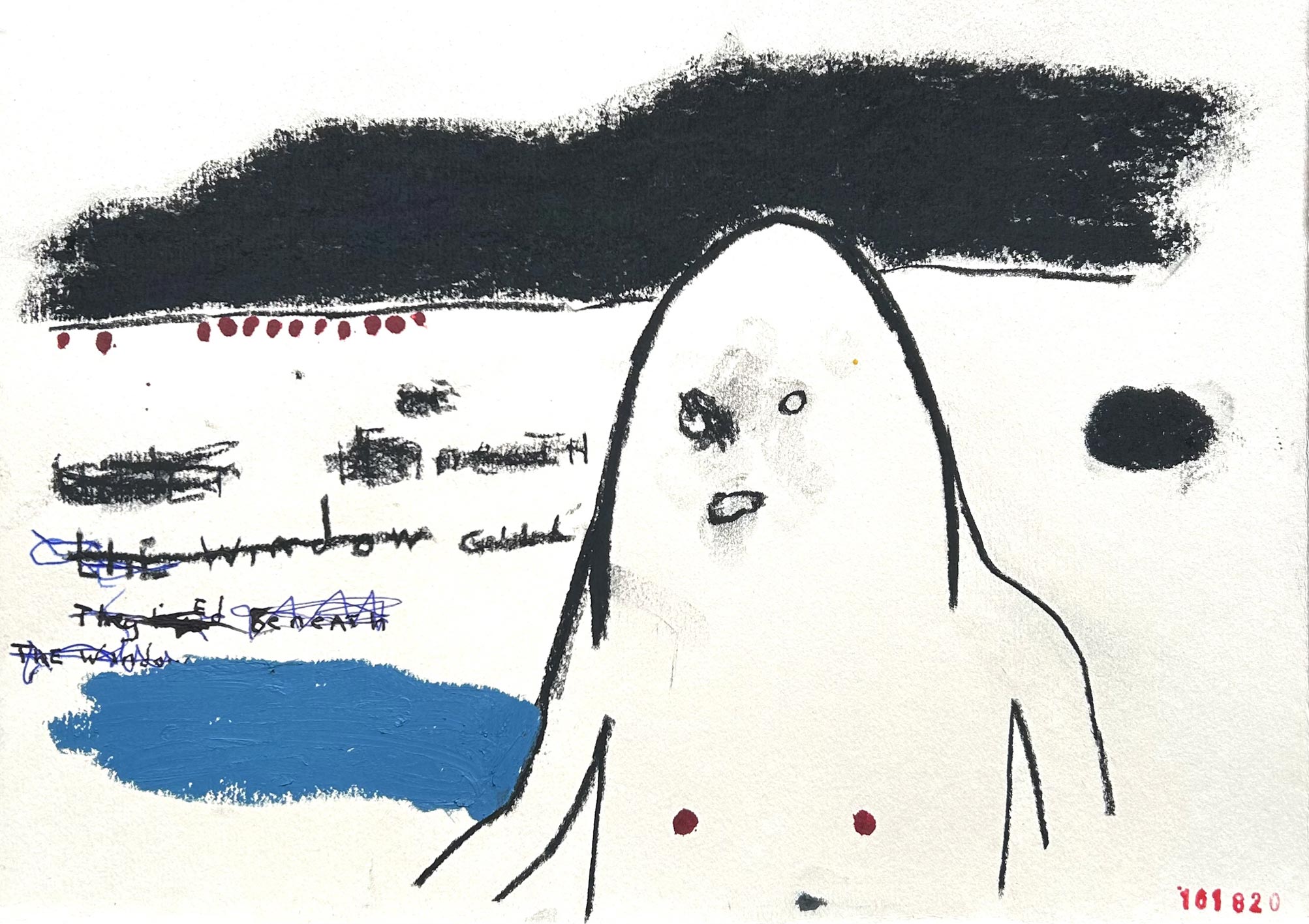 carefully by water - charcoal ink on paper 25x35cm