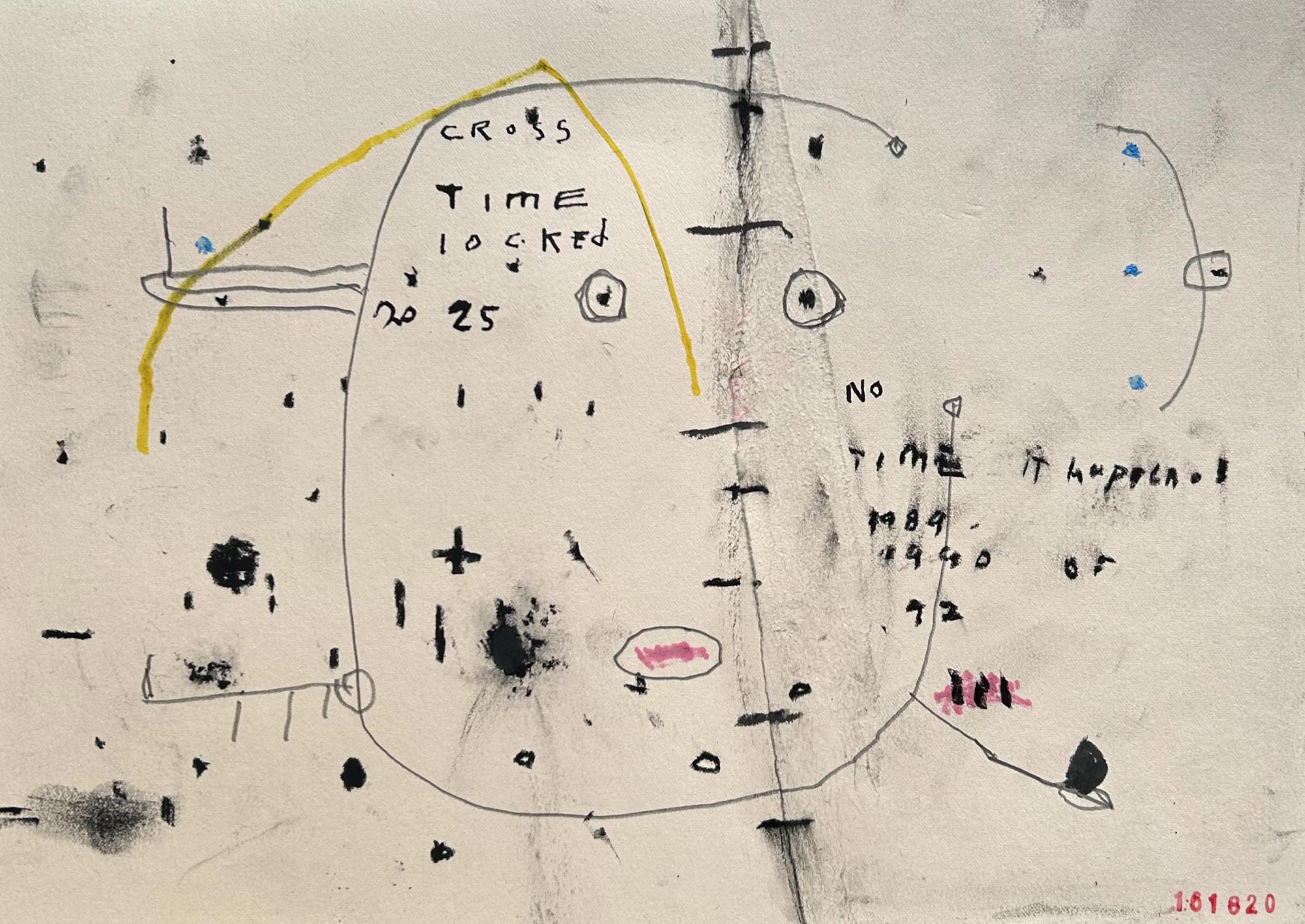 time locked - charcoal pastel on paper 25x35cm