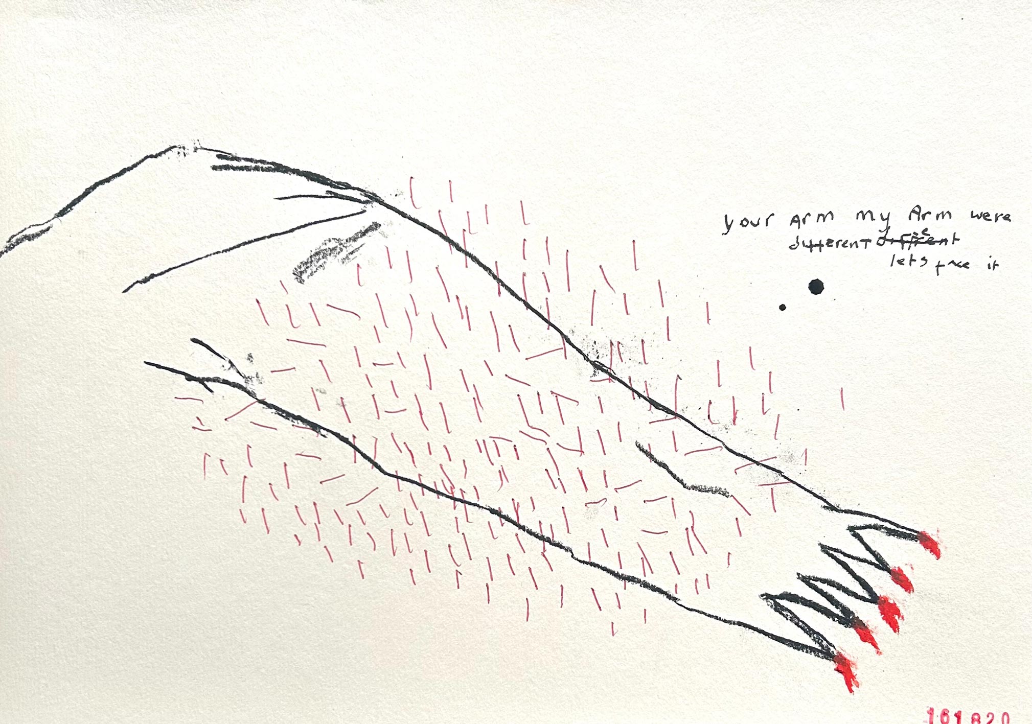 your arm my arm. charcoal ink on paper 25x35cm