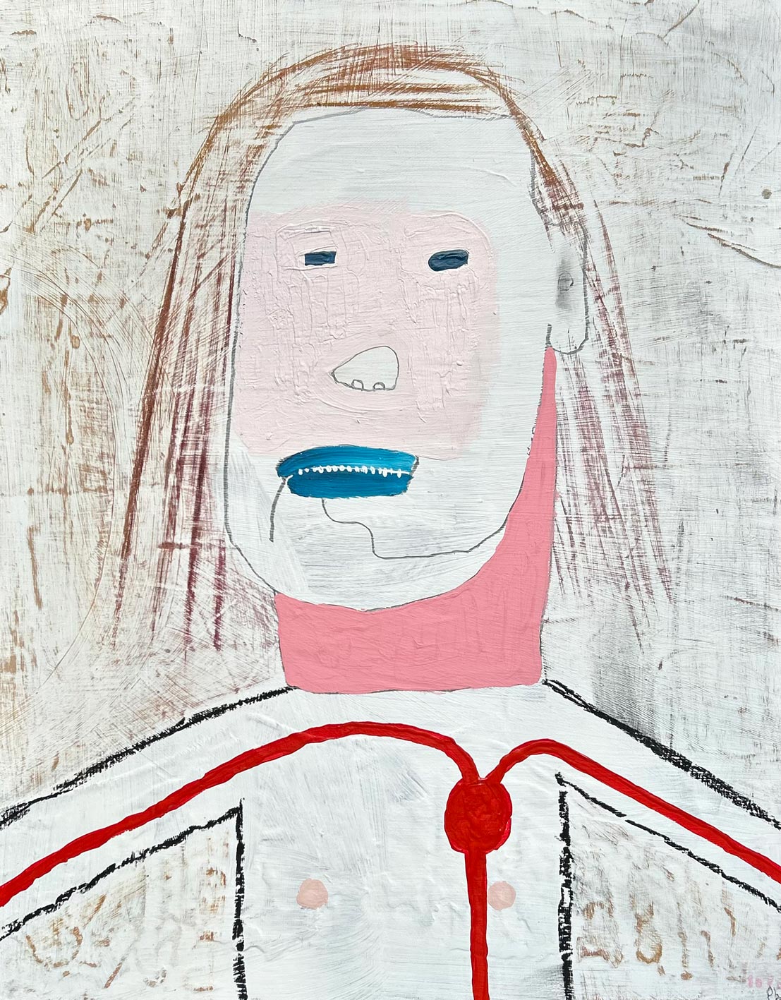 her hair just like yours - paint mixed media on canvas 50x40cm