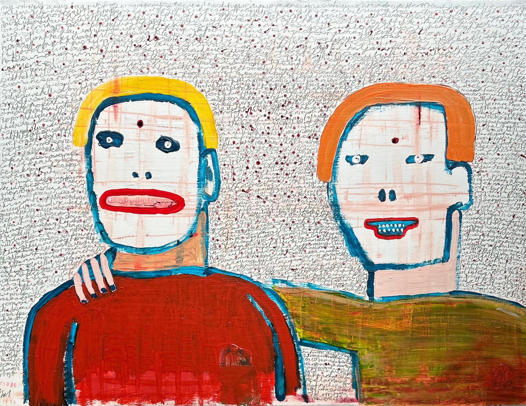 friends hallucinogen - paint mixed media on canvas 60x80cm